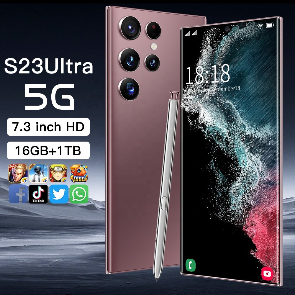 2023 New Version Original S23 Ultra 5g Phone6.8 Inch 12Gb + 512Gb Android 13 Smartphone Dual Sim Ten Core Smart Mobile Phones